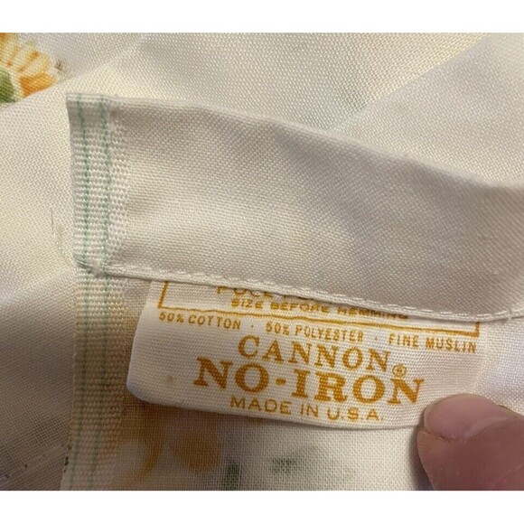 Cannon Muslin Sheet No Iron Full Flat Shasta Daisy Pattern Vintage - Picture 5 of 5